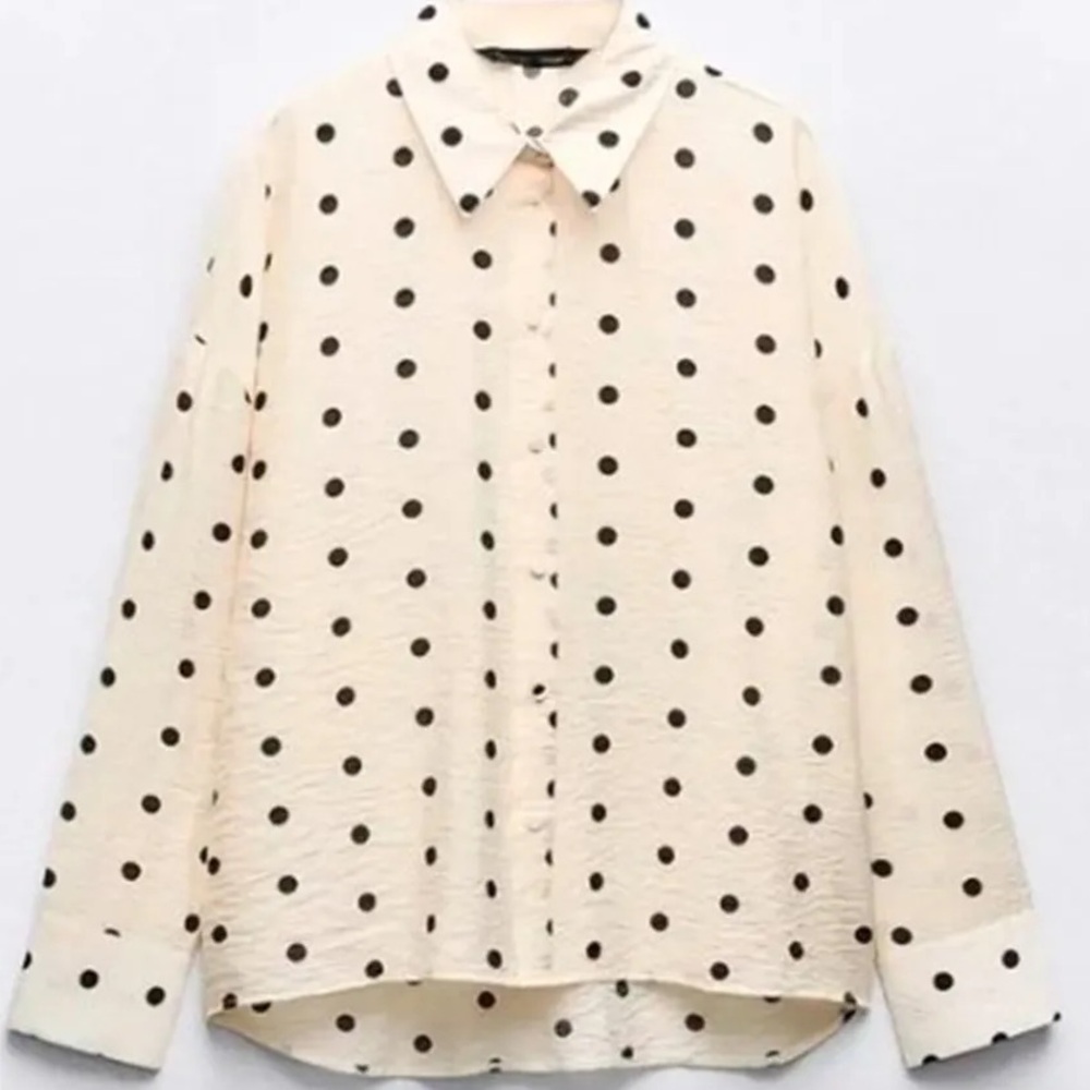 Zara Polka Dot Cream Shirt